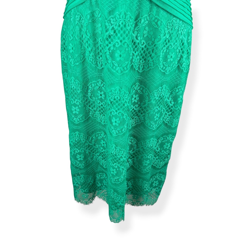 Tadashi Shoji Lace Sheath Dress Size 12 Emerald Green Cocktail Elegant Romantic - Picture 8 of 16
